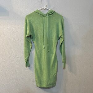 Fashion Nova Sage Green Long Sleeve Hoodie Dress